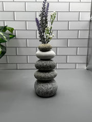 Cairn Vase – Handcrafted from Naturally Tumbled Beach Stones - Funky Rock Designs 