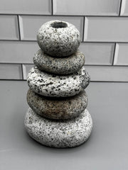 Cairn Vase – Handcrafted from Naturally Tumbled Beach Stones - Funky Rock Designs 