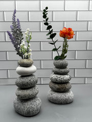 Cairn Vase – Handcrafted from Naturally Tumbled Beach Stones - Funky Rock Designs 