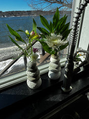 Cairn Vase – Handcrafted from Naturally Tumbled Beach Stones - Funky Rock Designs 